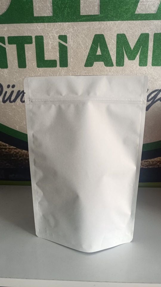 Beyaz Kraft Alüminyum Kilitli Doypack 500 - 16x27cm