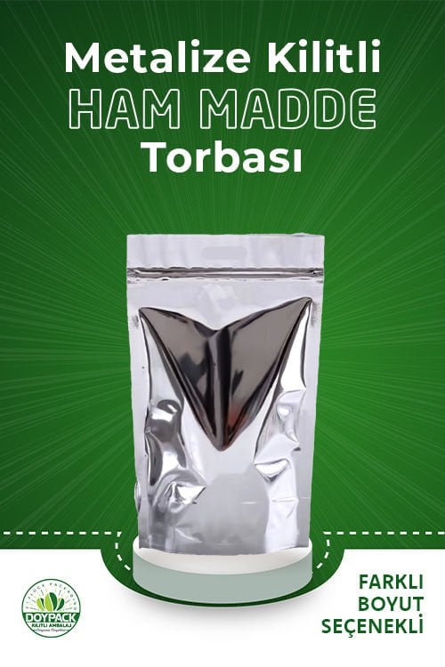 Metalize Kilitli Ham Madde Torbası 200 - 35x44cm