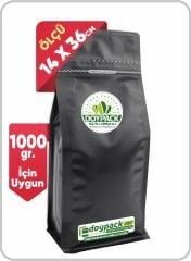 Mat Siyah Kilitli Metalize Flat Bottom 1000 - 11.5x21.5 - Valfli