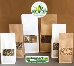Kraft Pencereli Flat Bottom 50 - 10x25cm