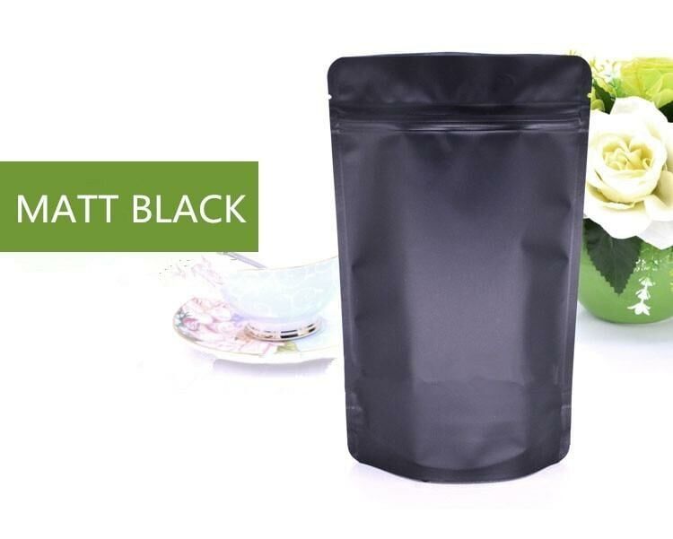 Mat Siyah Alüminyum Kilitli Doypack 1000 - 8.5x14.5cm