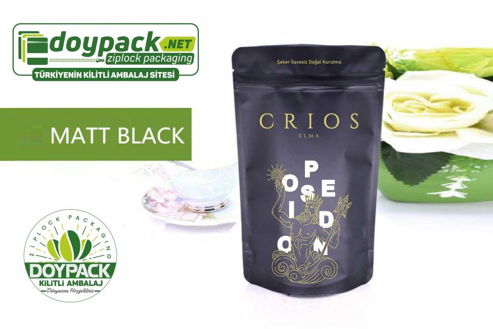 Mat Siyah Alüminyum Kilitli Doypack 1000 - 8.5x14.5cm