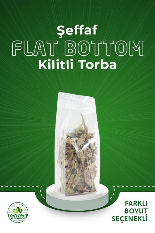 Şeffaf Kilitli Flat Bottom 1000 - 16x32cm