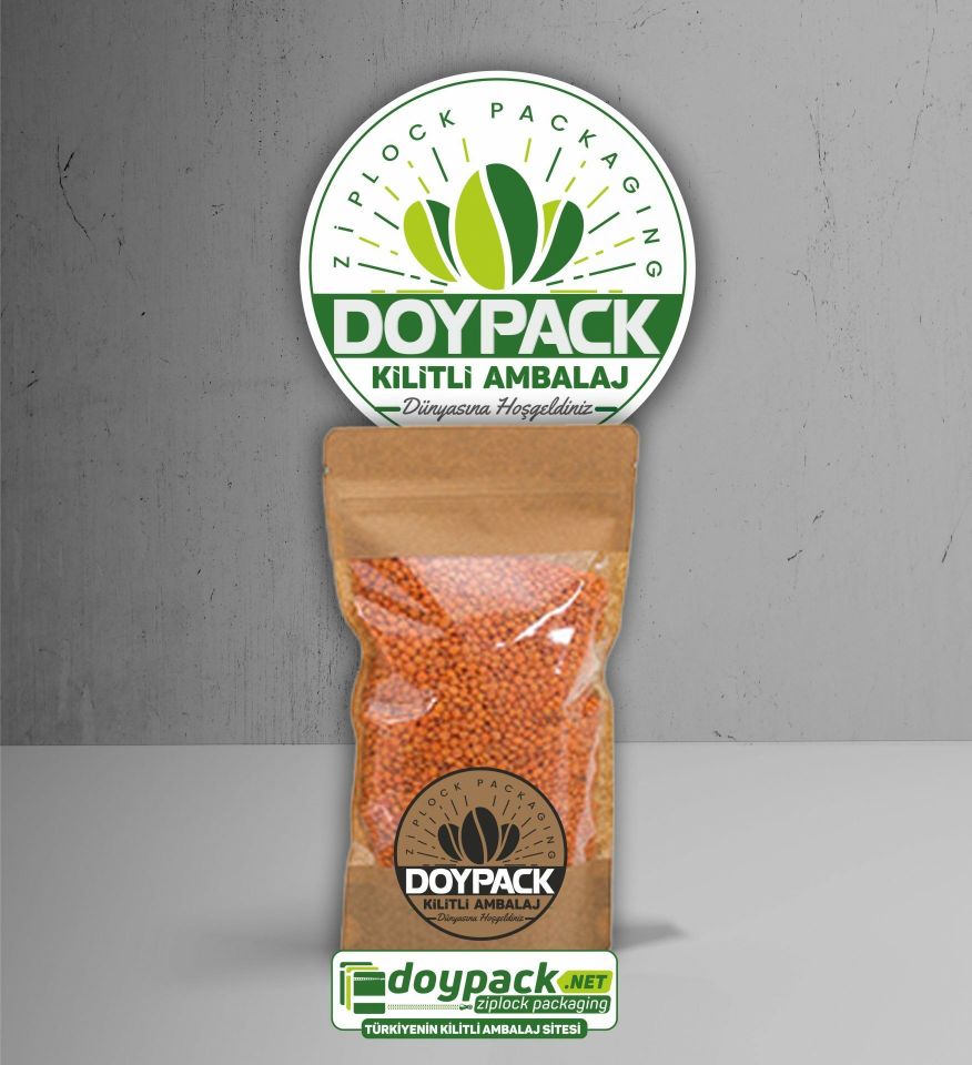 Geniş Pencereli Kraft Kilitli Doypack 1000 - 11x18.5cm