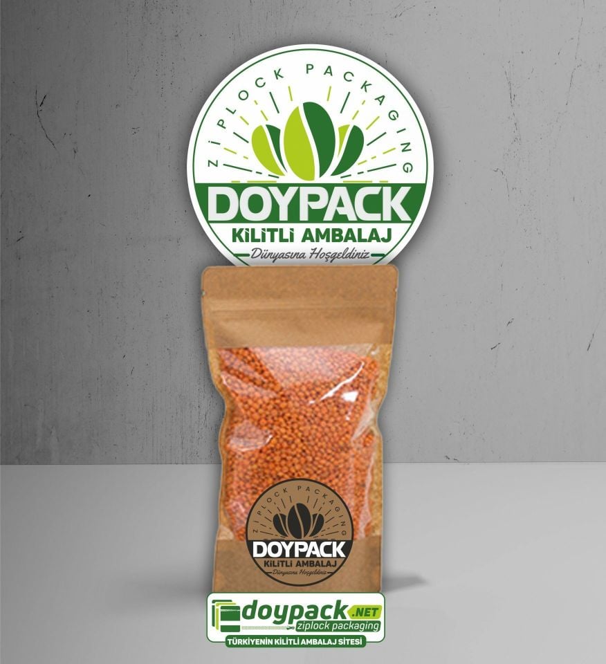 Geniş Pencereli Kraft Kilitli Doypack 2000 - 11x18.5cm