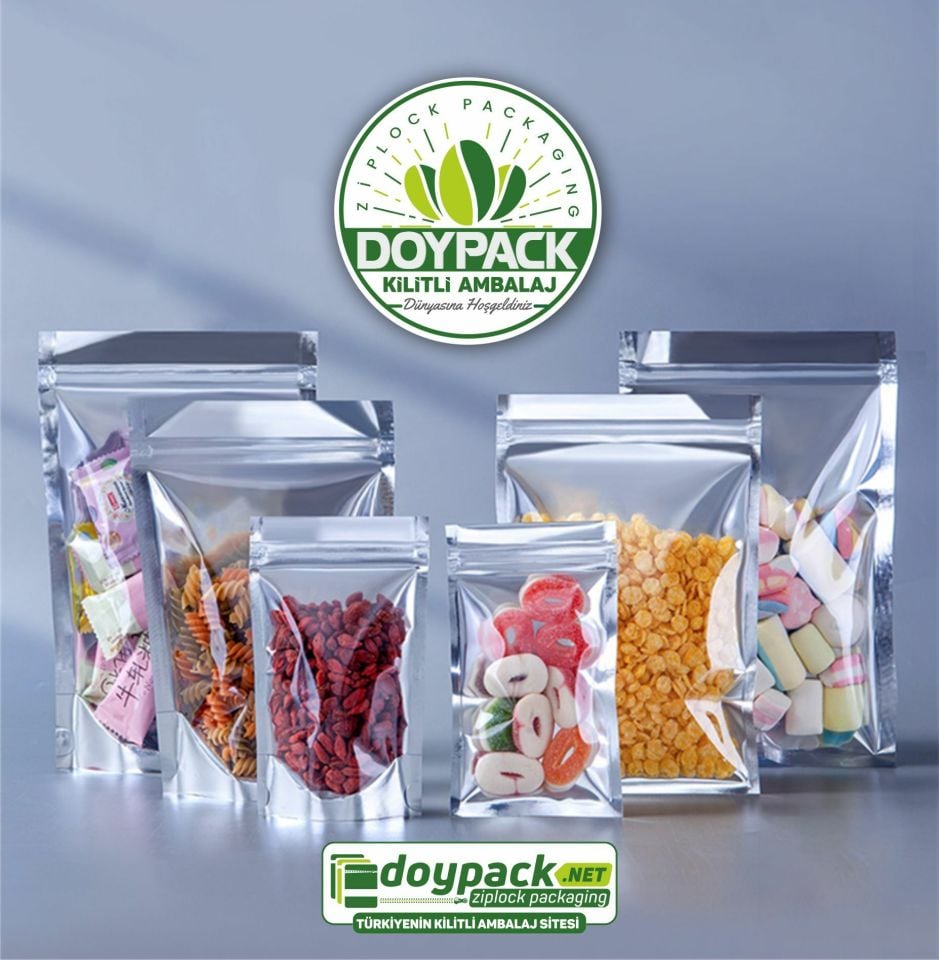 Şeffaf Metalize Gümüş Doypack 3000 - 8.5x14.5cm