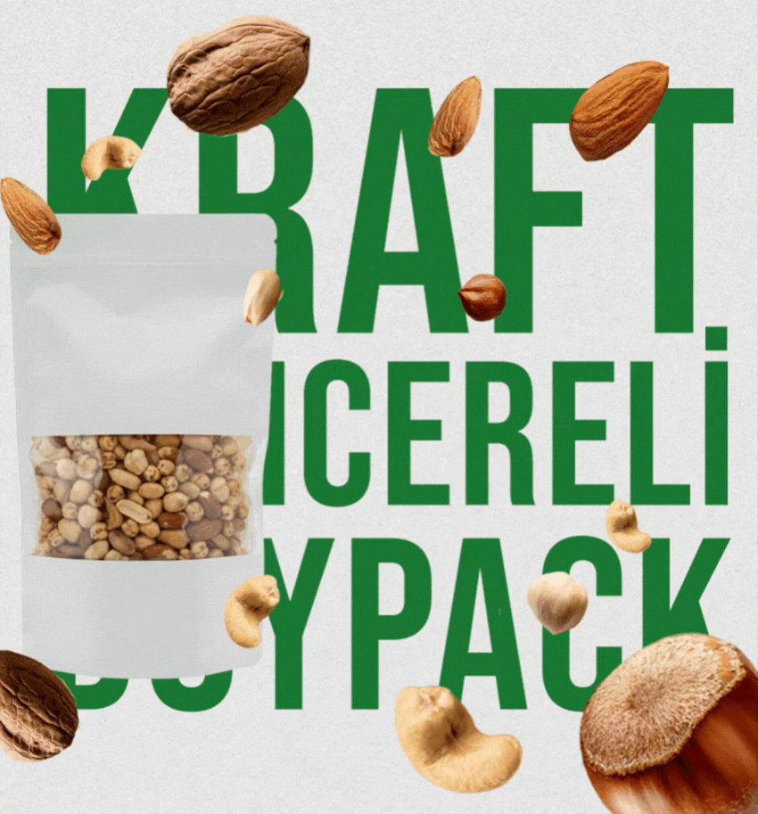 Kraft Pencereli Doypack